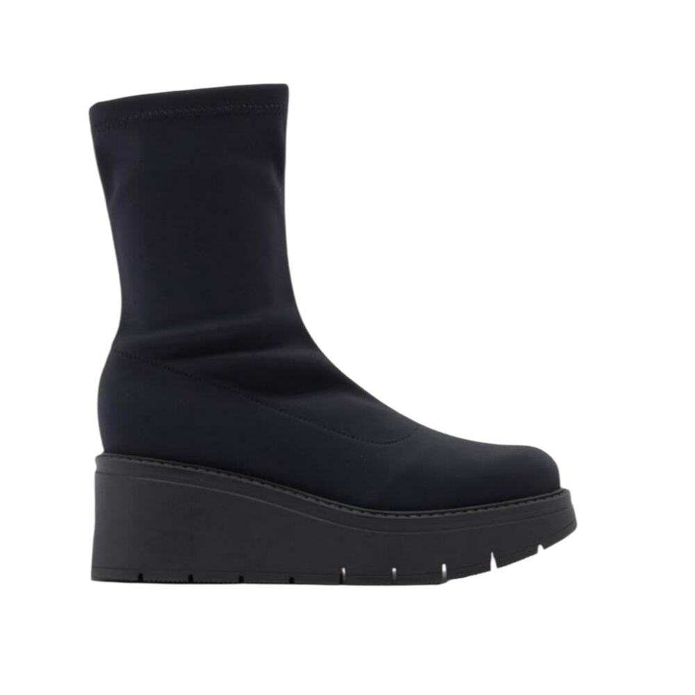 NWOT La Canadienne Jared Knit Platform Black Booties – Sz 9.5